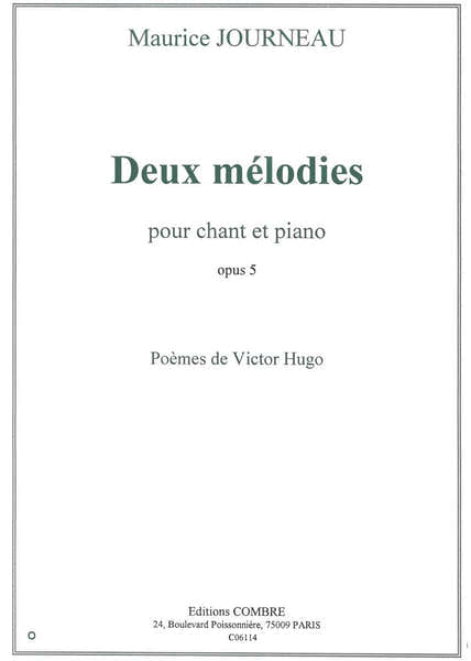 Journeau - 2 Mélodies Op. 5 - Soprano Ou Ténor et Piano