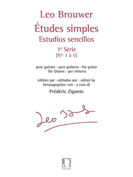Durand Brouwer Leo - Etudes Simples - Estudios Sencillos (serie 1)- Guitare