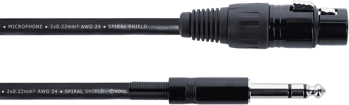 Audiokabel XLR Vrouwelijk / Stereo-jack - 1 M