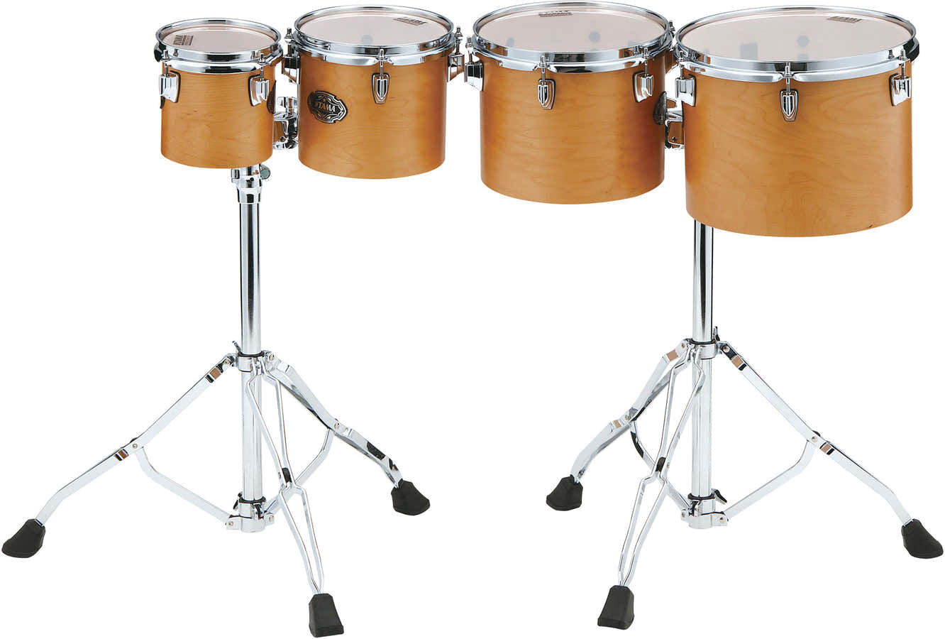 HIGH-PITCHED 4PC SINGLE HEAD CONCERT TOM SET VINTAGE ANTIQUE MAPLE
