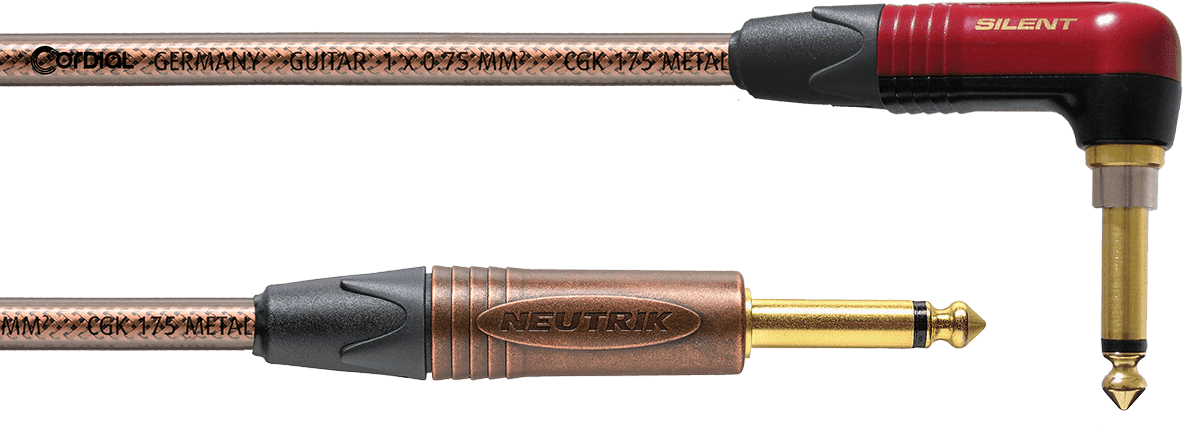 Cable Guitare Jack/jack Silent Coudé Metal - 3M