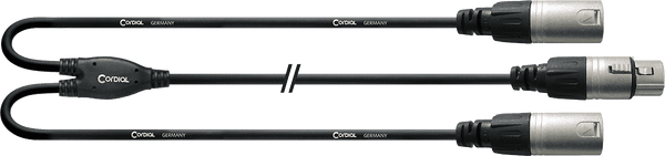 Câble Y Bretelle XLR Femelle/2 XLR Mâles 30 CM