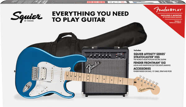 Stratocaster HSS Affinity Pack MN Lake Placid Blauw