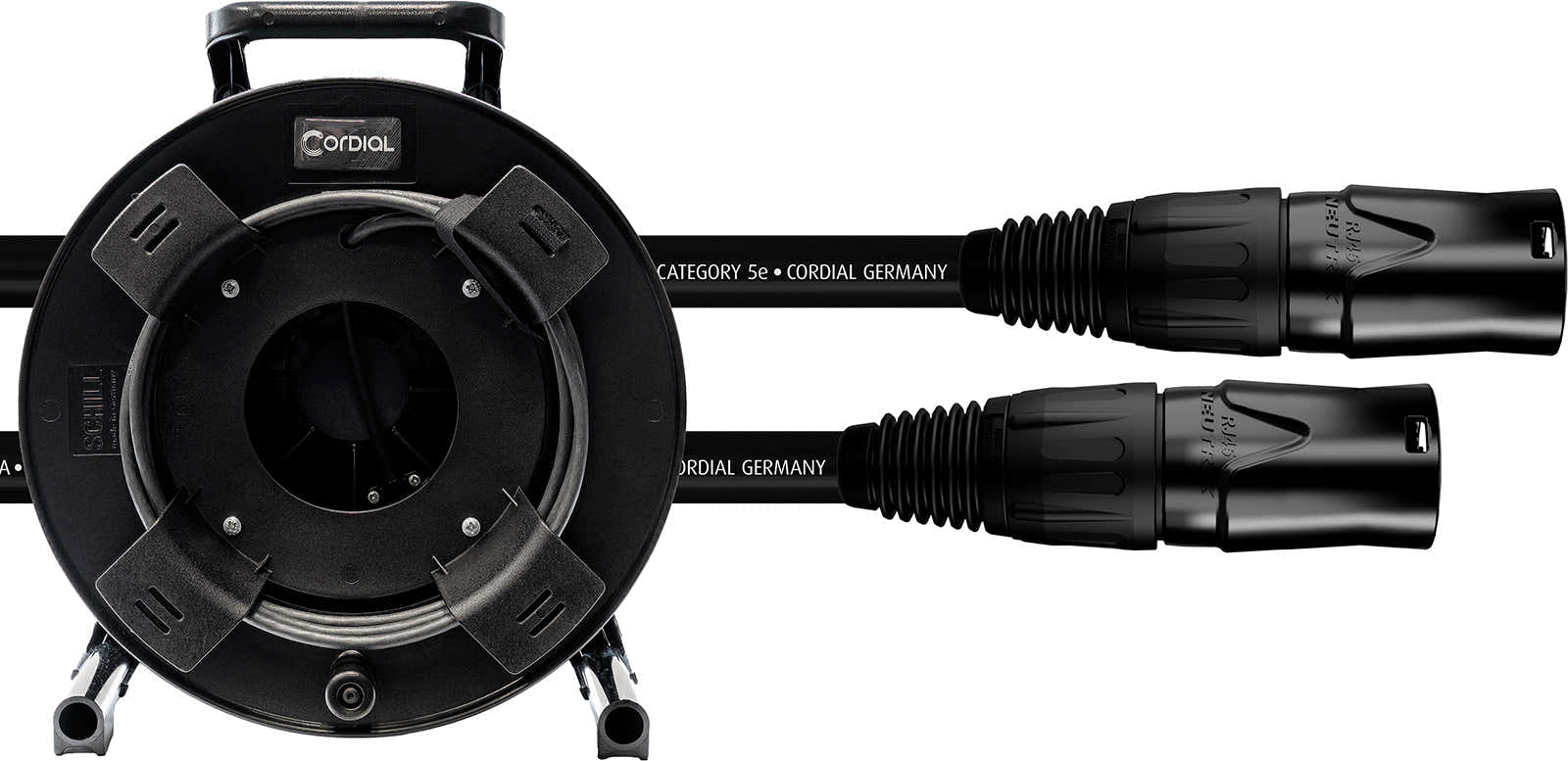 CORDIAL CAT 5E - S/UTP stekkers NE8MXB1 / HIROSE RJ45 / kabelhaspel 50 m