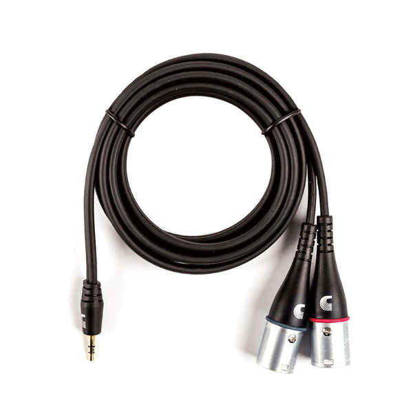 D'ADDARIO Custom Series 1/8 naar dubbele XLR-audiokabel