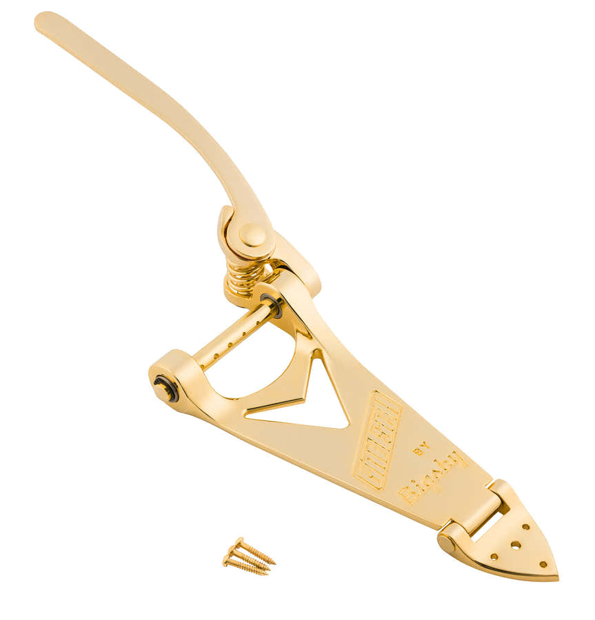 Branded Tailpiece, Bigsby B6, String-Thru, Gold