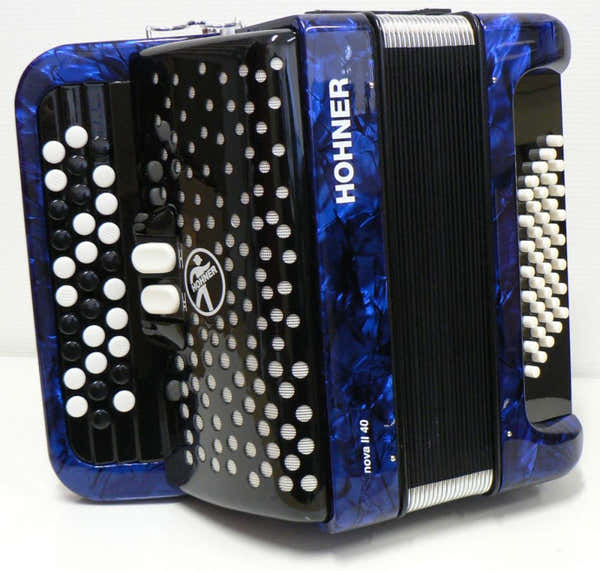 Hohner Nova II 40 Blauw Knoptoetsen