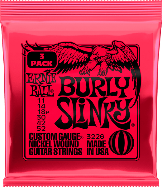 Ernie Ball 3226 Burly Slinky 11-52 Pack de 3