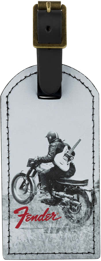 Fender Bagagelabel Vintage Advertentie Motorrijder