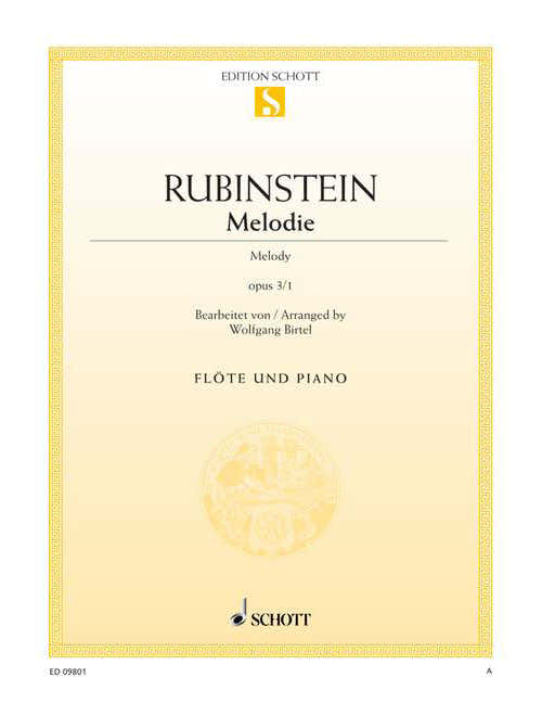 RUBINSTEIN ANTON - MELODY OP. 3/1 - FLUTE AND PIANO