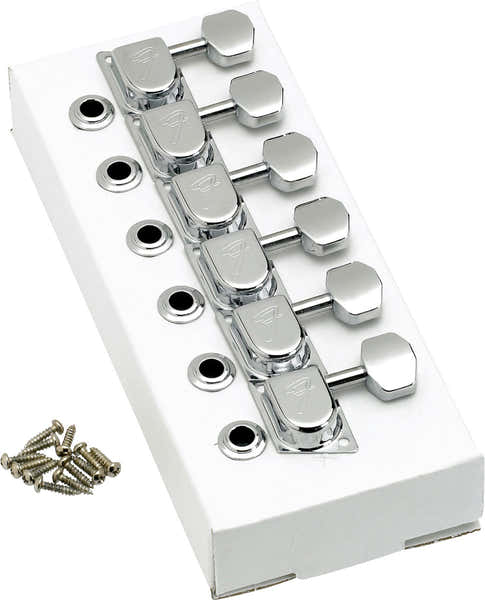 70S "F" Style Strat/Tele Tuning Machines Chrome (6)