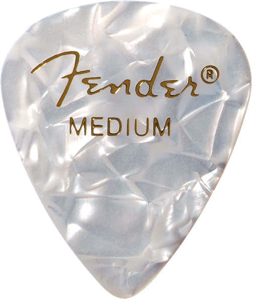 Premium Celluloid 351 Shape Picks Medium White Moto 12 Pack