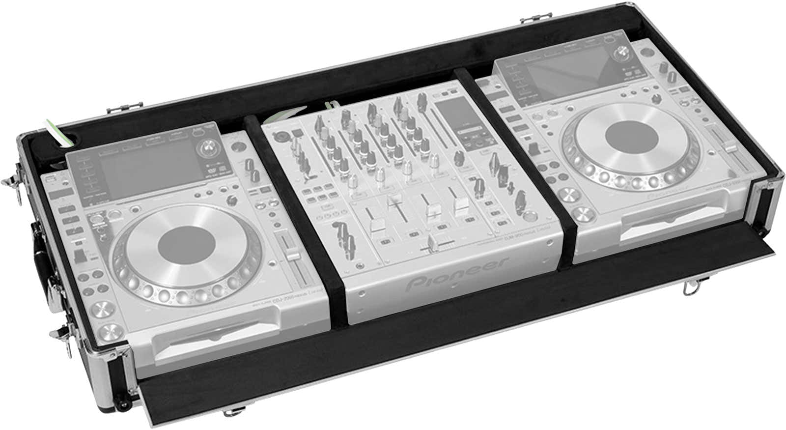 Koffer voor regie 12'' XDJ1000 MKII en DJM750 W Zilver