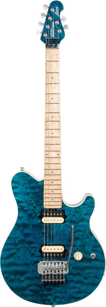 Music Man Axis 30 Anni transparante blauwe quilt-top