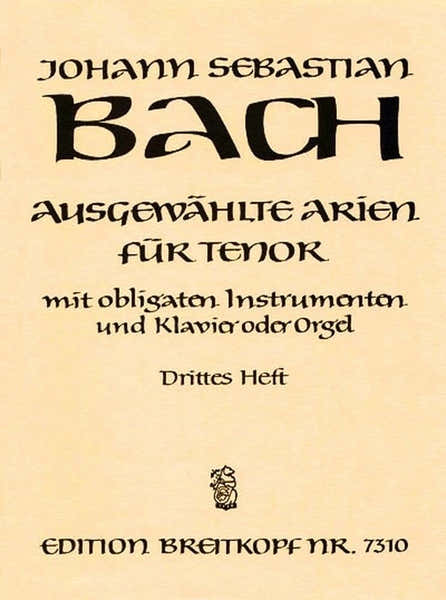 Bach J.S. - Ausgewahlte Arien Fur Ténor 3