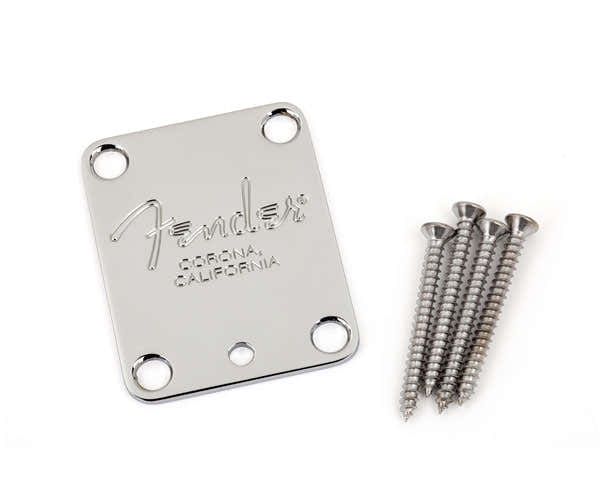4-bolt American Guitar Neck Plate With "Corona" Stamp (chrome)