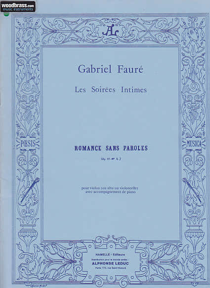 FAURE GABRIEL - ROMANCE SANS PAROLES OP.17 N°3 (OF ALTVIOOL OF CELLO)