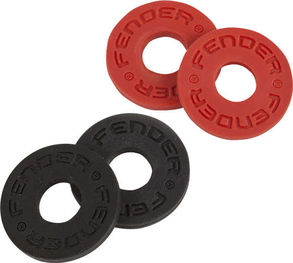 Fender Strapblokken 4-pack Zwart (2) en Rood (2)