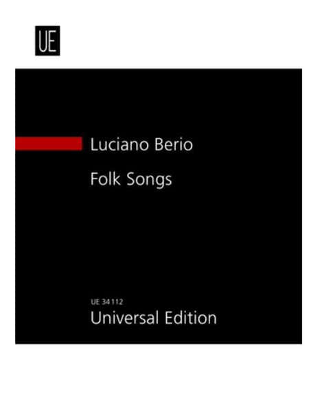 Universal Edition Berio - Folk Songs - MEZZO-soprano et 7 Instruments