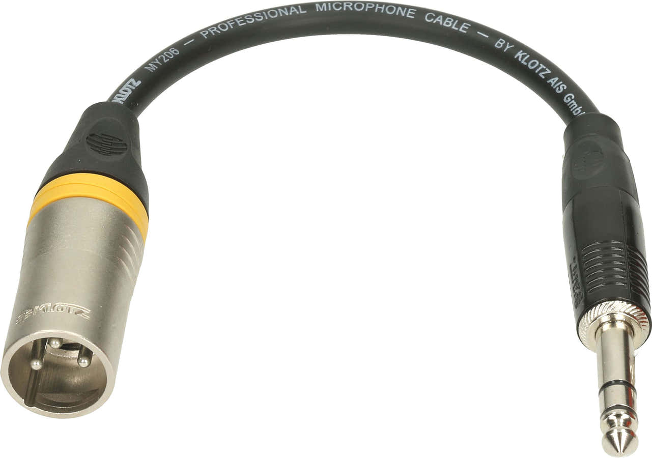 XLR-MP6.3 XLR M-jack 1/4"ST. Adapt. 0,2M Xlr3P M - Jack 3P 6,35Mm