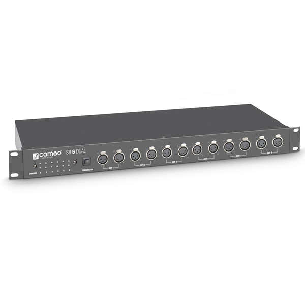 Cameo SB 6 DUAL - 6-KANAALS DMX SPLITTER-BOOSTER (3-PUNTS XLR EN 5-PUNTS XLR)
