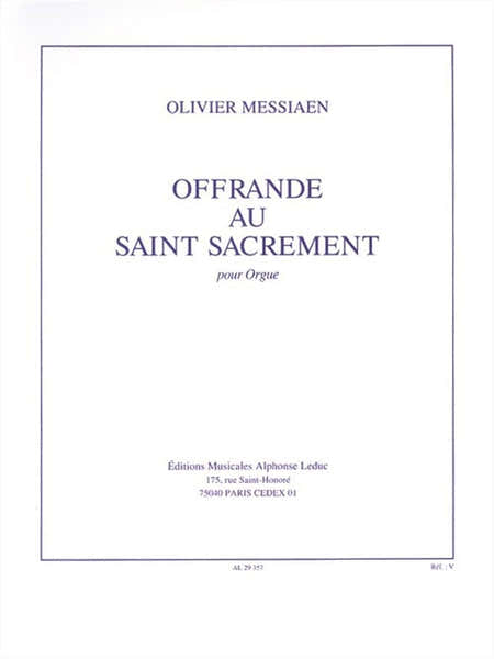 Offrande Au Saint Sacrement
