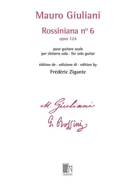 Durand Giuliani - Rossiniana N° 6 (opus 124) - Edition De Frederic Zigante