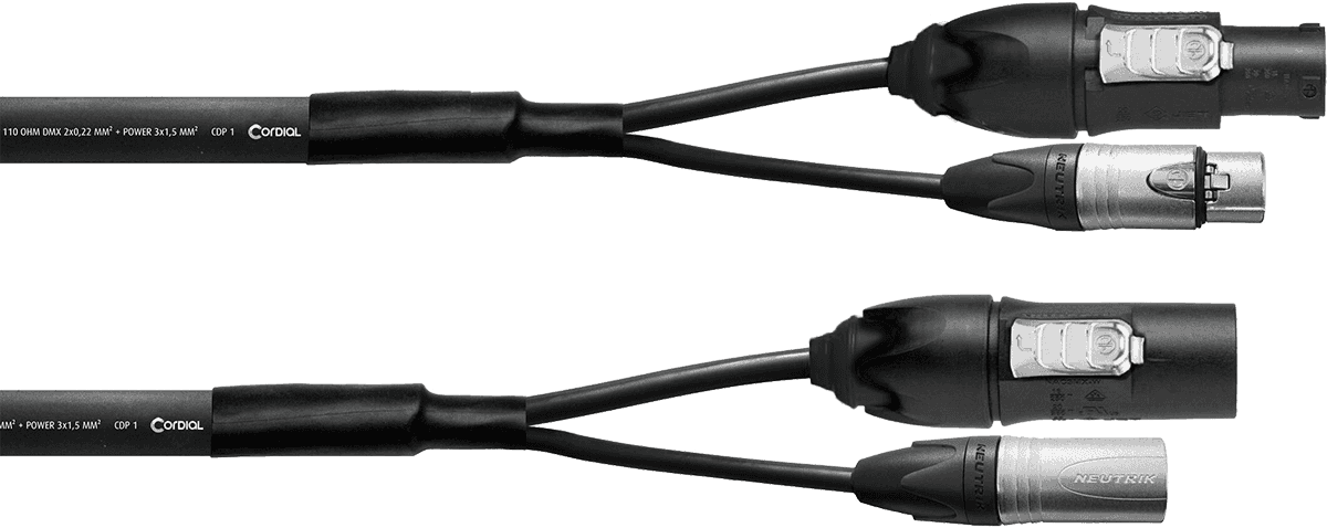 Câble Hybride XLR 5 Points + Powercon 2,5 Mm True1 - 1.5M