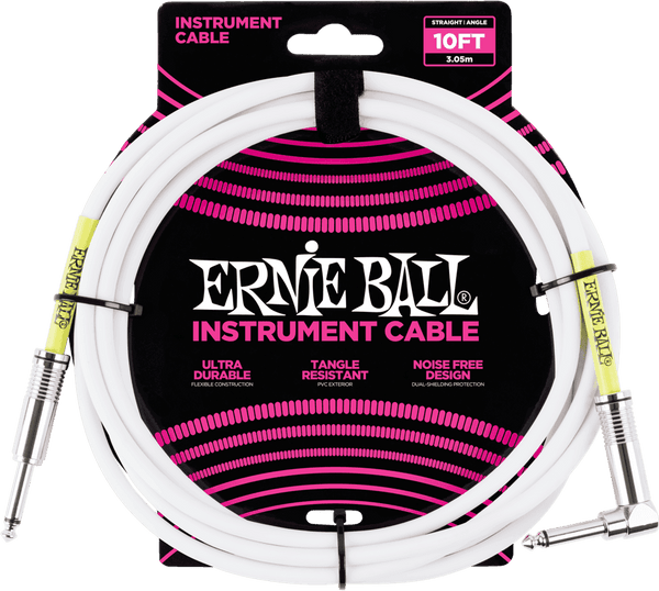 Cables Instrument Classic Jack/jack Coudé 3M Blanc