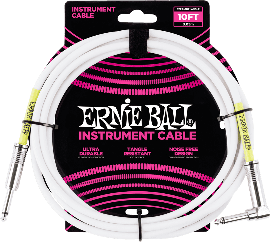 Cables Instrument Classic Jack/jack Coudé 3M Blanc