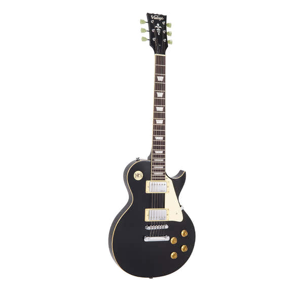 Vintage Guitars V100Blk Chrome Hardware Gloss Black
