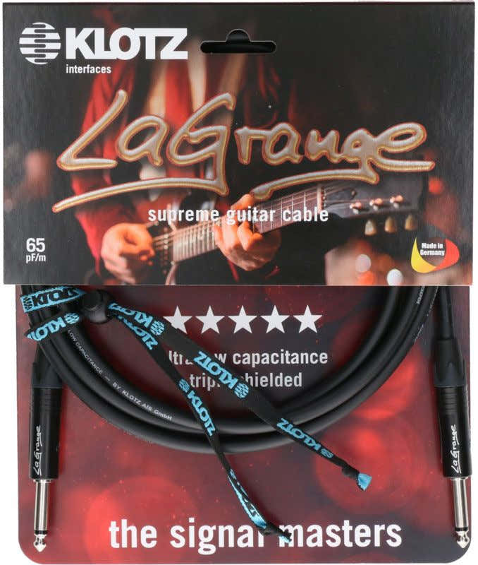LA-grange Instrumentkabel Zwart 4,M Mono Jack - Mono Jack