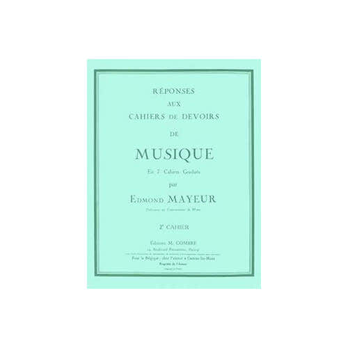 Mayeur - Réponses Aux Devoirs Du No.2 - Formation Musicale