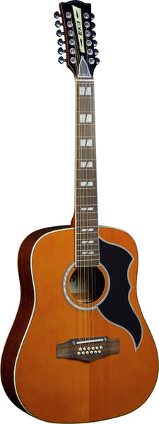 Eko Ranger XII EQ Vintage-heruitgave Dreadnought Natural Top Gebeitst