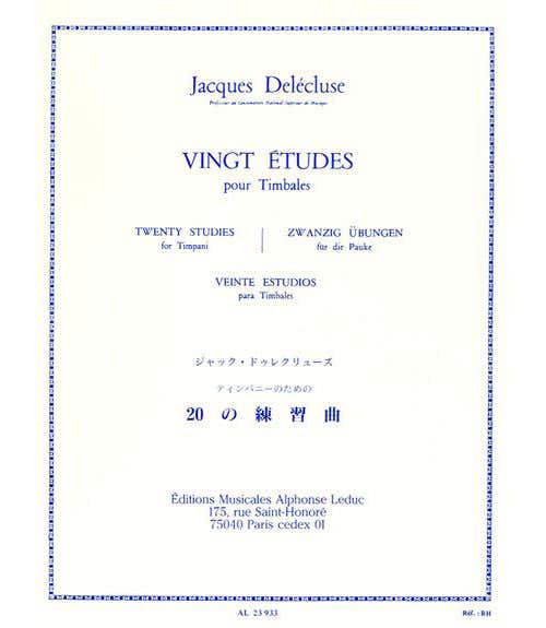 Delecluse Jacques - 20 Etudes - Timbales