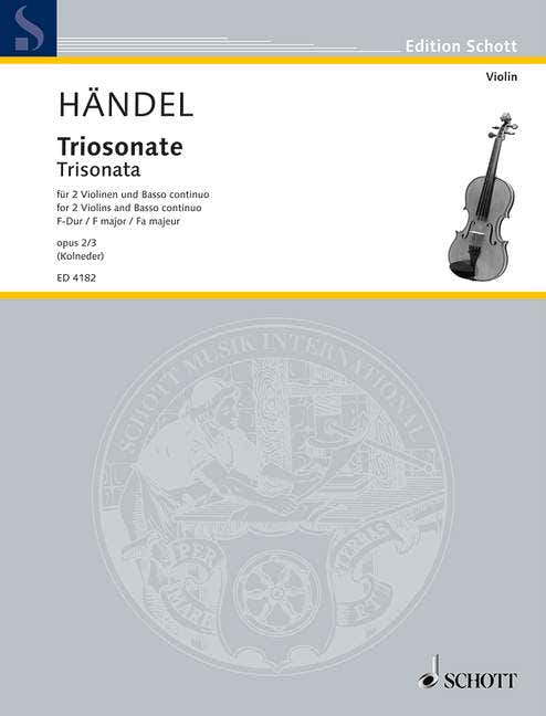 HANDEL G.F. - NINE TRIO SONATAS OP 2 NR 3