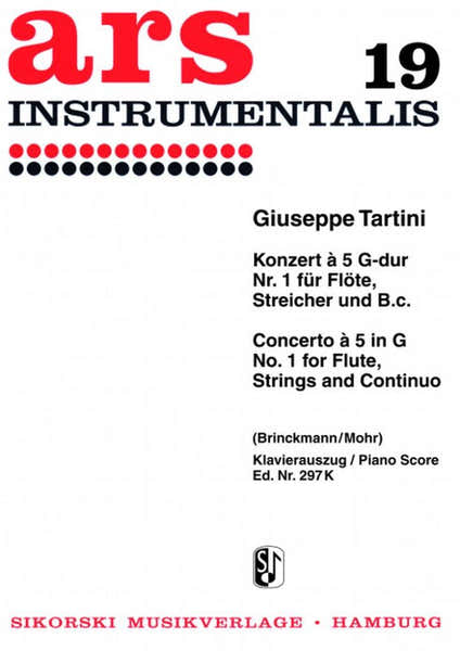 Sikorski TARTINI G. - CONCERTO A 5 G-DUR N°1 FÜR FLÖTE, STREICHER UND B.C. - FLUTE & PIANO