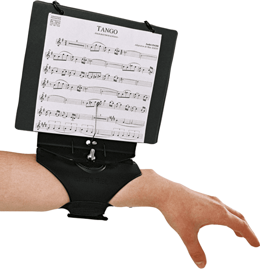 Brede polsnotenmuziekhouder voor fluit