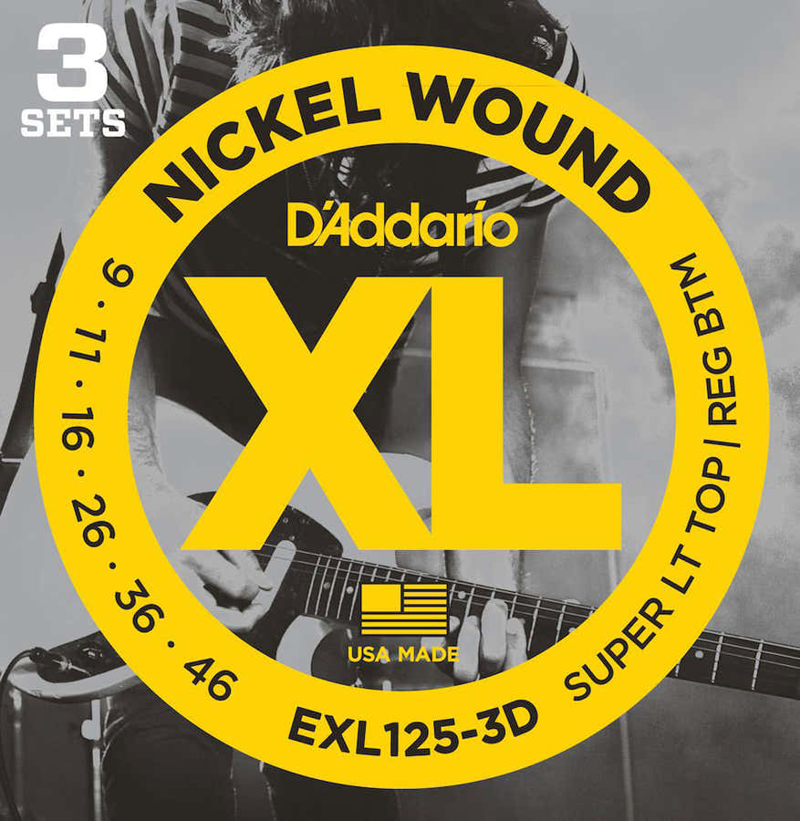 EXL125-3D Nickel Wound Super LT Top Pack de 3
