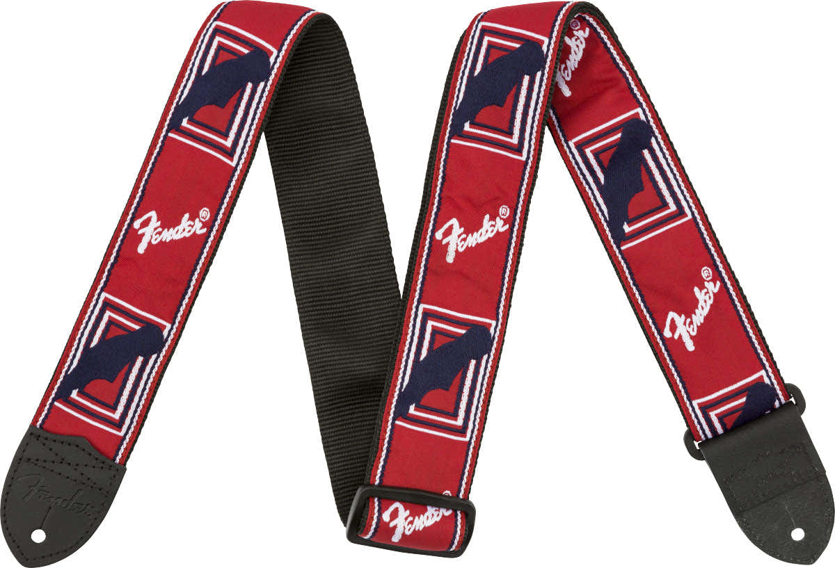 2" Gitaarband met monogram Rood/Wit/Blauw