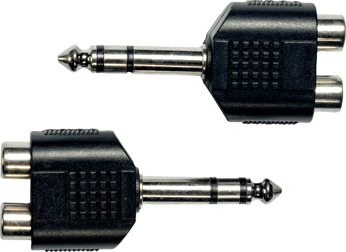 Adaptateur Jack 6,35 Mm Stro Male 2 Rca Fem. - Lot De 2
