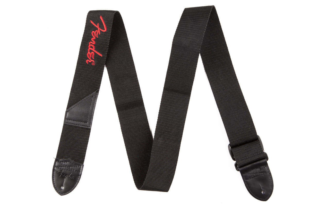 2" Zwarte polyesterband met rood logo