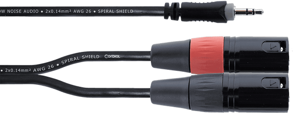 Cordial Y-Kabel Stereo-Mini-jack / 2 XLR-Stekkers 1 M