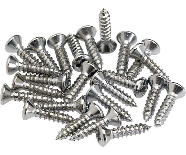 Pickguard / Control Plate Mounting Screws (24) (Chrome)