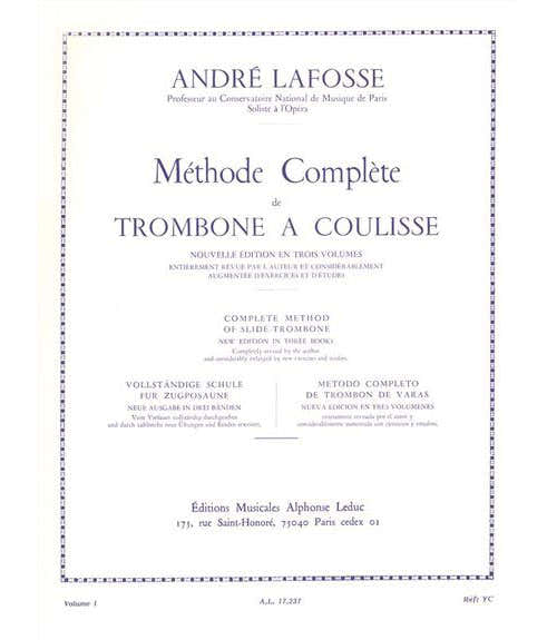 Lafosse Andre - Methode Complete De Trombone A Coulisse Vol.1