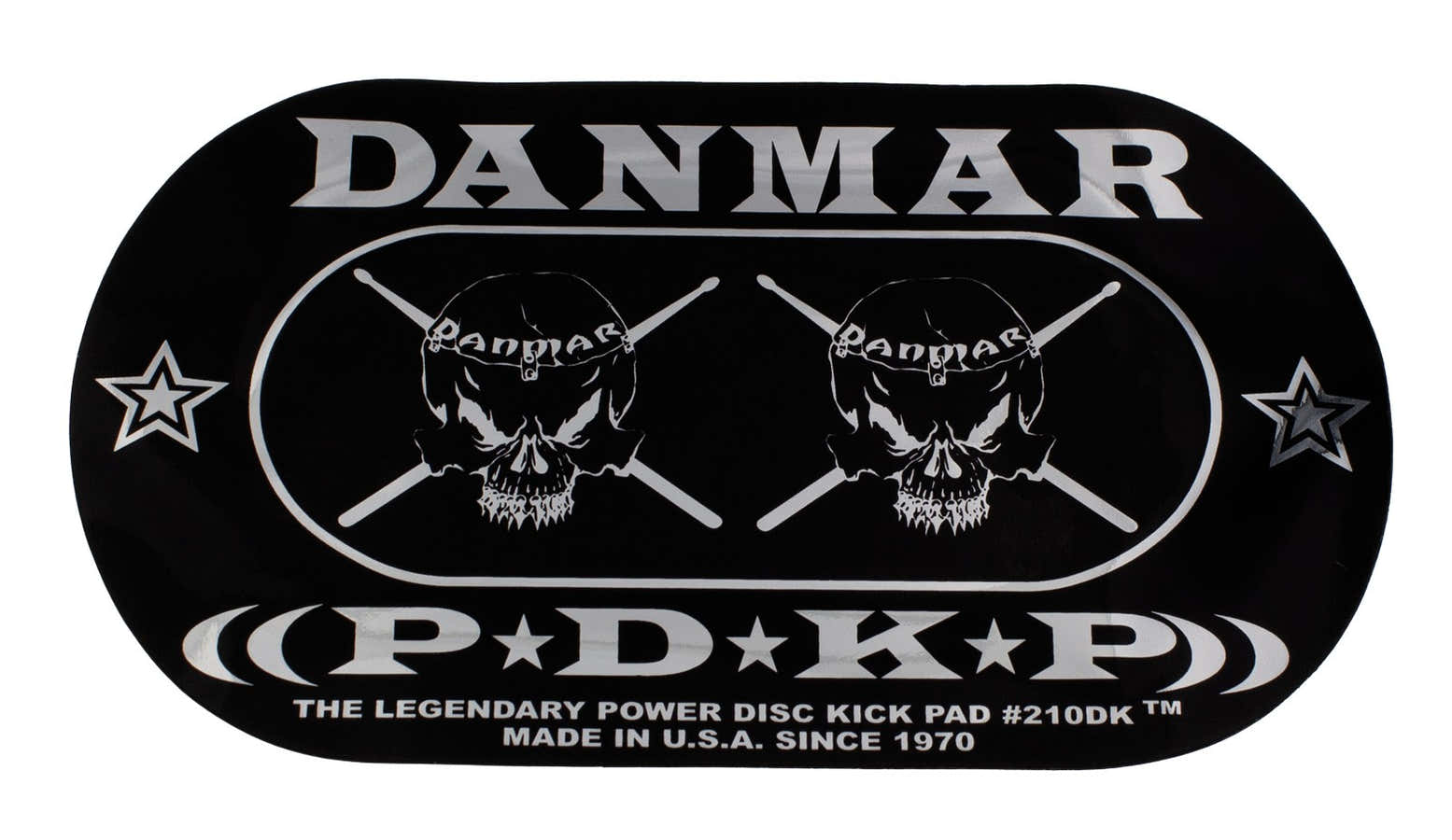 210DKSk - Pad Autocollant Grosse Caisse Double Pédale - Skull