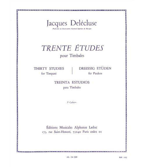 Delecluse J. - 30 Etudes Vol.3 - Timbales