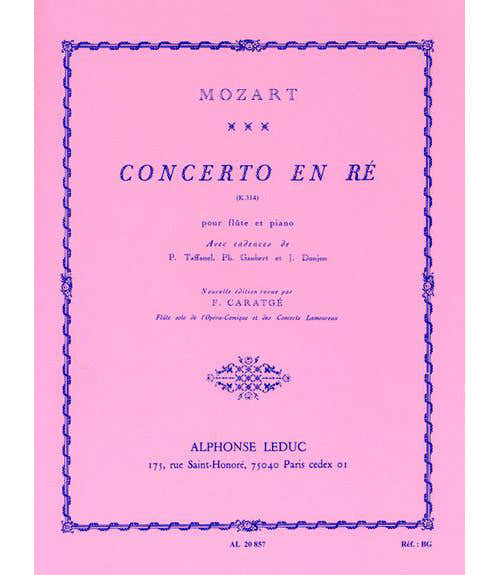 MOZART WOLFGANG AMADEUS - Concert in D - fluit en piano