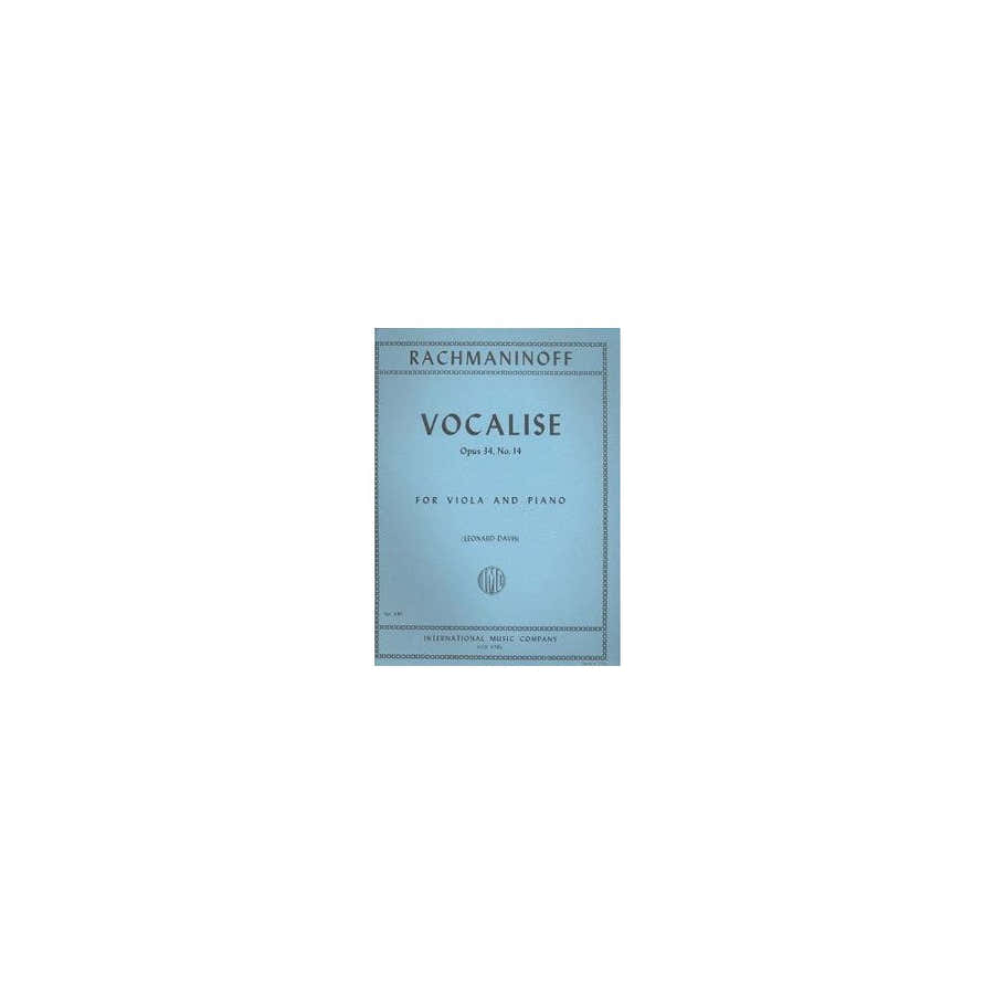 Rachmaninoff Serge - Vocalise Op.34 N°14 Alto & Piano (Leonard Davis)
