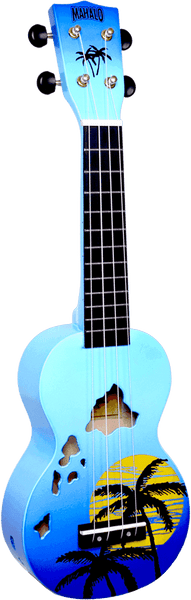 Soprano Finition Îles Hawaï Bleu Brillant